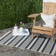 thumbnail image 1 of Safavieh Courtyard Caroline Striped Indoor/Outdoor Area Rug, Navy/Beige, 4' x 4' Square, 1 of 17