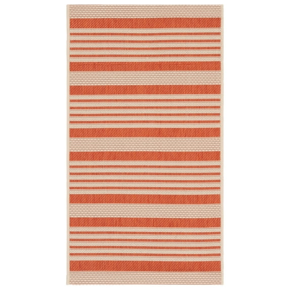 Safavieh Courtyard Caroline Striped Indoor/Outdoor Area Rug, Terracotta/Beige, 2' x 3'7"