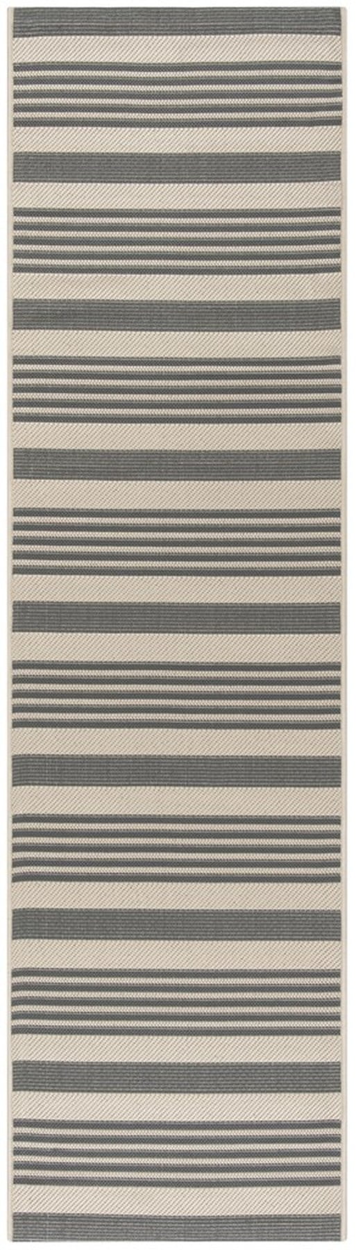 Elysian Gray Bone 27'' Flat Woven Synthetic Indoor/Outdoor Runner Rug