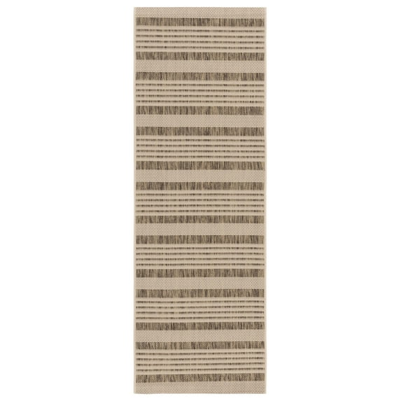 Safavieh Courtyard Caroline Striped Indoor/Outdoor Runner Rug, Brown/Bone, 2'3" x 5'