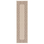 SAFAVIEH Courtyard Catherine Geometric Indoor/Outdoor Runner Rug, Cream/Light Chocolate, 2'3" x 8'
