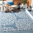 thumbnail image 1 of SAFAVIEH Courtyard Caylee Botanical Indoor/Outdoor Area Rug, Navy/Grey, 5'5" x 7'7", 1 of 8
