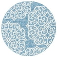 thumbnail image 1 of SAFAVIEH Courtyard Caylee Botanical Indoor/Outdoor Area Rug, Navy/Grey, 6'7" x 6'7" Round, 1 of 8