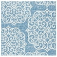 thumbnail image 1 of SAFAVIEH Courtyard Caylee Botanical Indoor/Outdoor Area Rug, Navy/Grey, 6'7" x 6'7" Square, 1 of 6