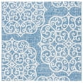 thumbnail image 1 of SAFAVIEH Courtyard Caylee Botanical Indoor/Outdoor Area Rug, Navy/Grey, 6'7" x 6'7" Square, 1 of 8