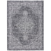SAFAVIEH Courtyard Chao Medallion Indoor/Outdoor Area Rug, Grey/Black, 5'5" x 7'7"