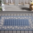 thumbnail image 1 of SAFAVIEH Courtyard Charles Floral Indoor/Outdoor Area Rug, Blue/Ivory, 4' x 5'7", 1 of 9