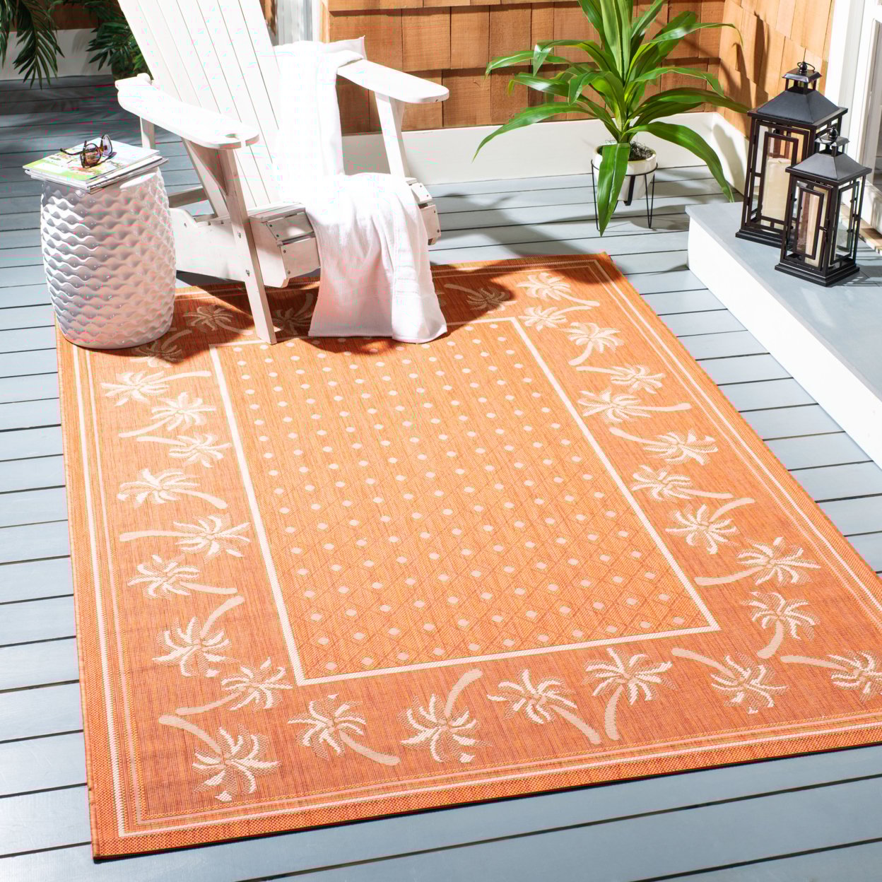 Safavieh Cottage Clark Geometric Floral Indoor/Outdoor Area Rug ...