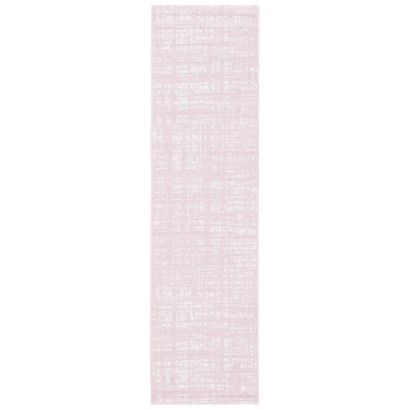 SAFAVIEH Courtyard Charlie Abstract Indoor/Outdoor Runner Rug, Pink/Ivory, 2'3" x 8'
