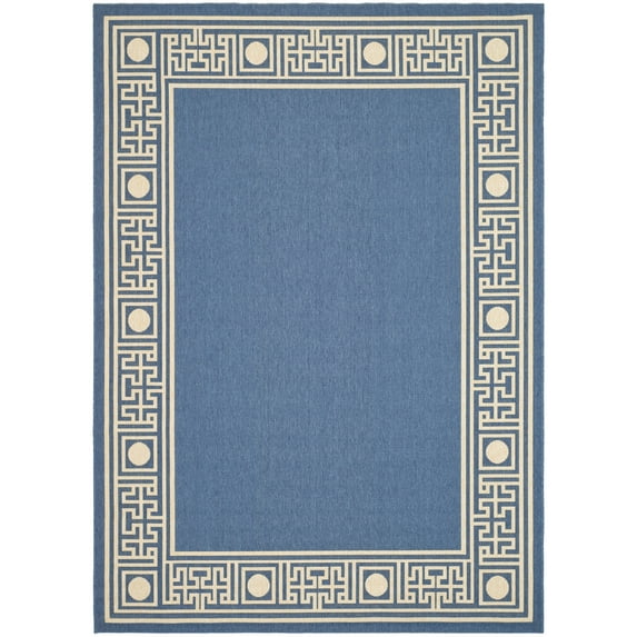 SAFAVIEH Courtyard Chase Oriental Indoor/Outdoor Area Rug, Blue/Beige, 2'7" x 5'