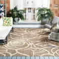thumbnail image 1 of SAFAVIEH Courtyard Chester Floral Indoor/Outdoor Area Rug, Coffee/Sand, 7'10" x 7'10" Square, 1 of 13