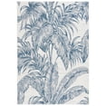 thumbnail image 1 of SAFAVIEH Courtyard Chloe Botanical Indoor/Outdoor Area Rug, Ivory/Navy, 4' x 5'7", 1 of 6
