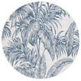 thumbnail image 1 of SAFAVIEH Courtyard Chloe Botanical Indoor/Outdoor Area Rug, Ivory/Navy, 6'7" x 6'7" Round, 1 of 9