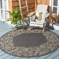 thumbnail image 1 of SAFAVIEH Courtyard Chole Bordered Indoor/Outdoor Area Rug, Black/Beige, 6'7" x 6'7" Round, 1 of 10