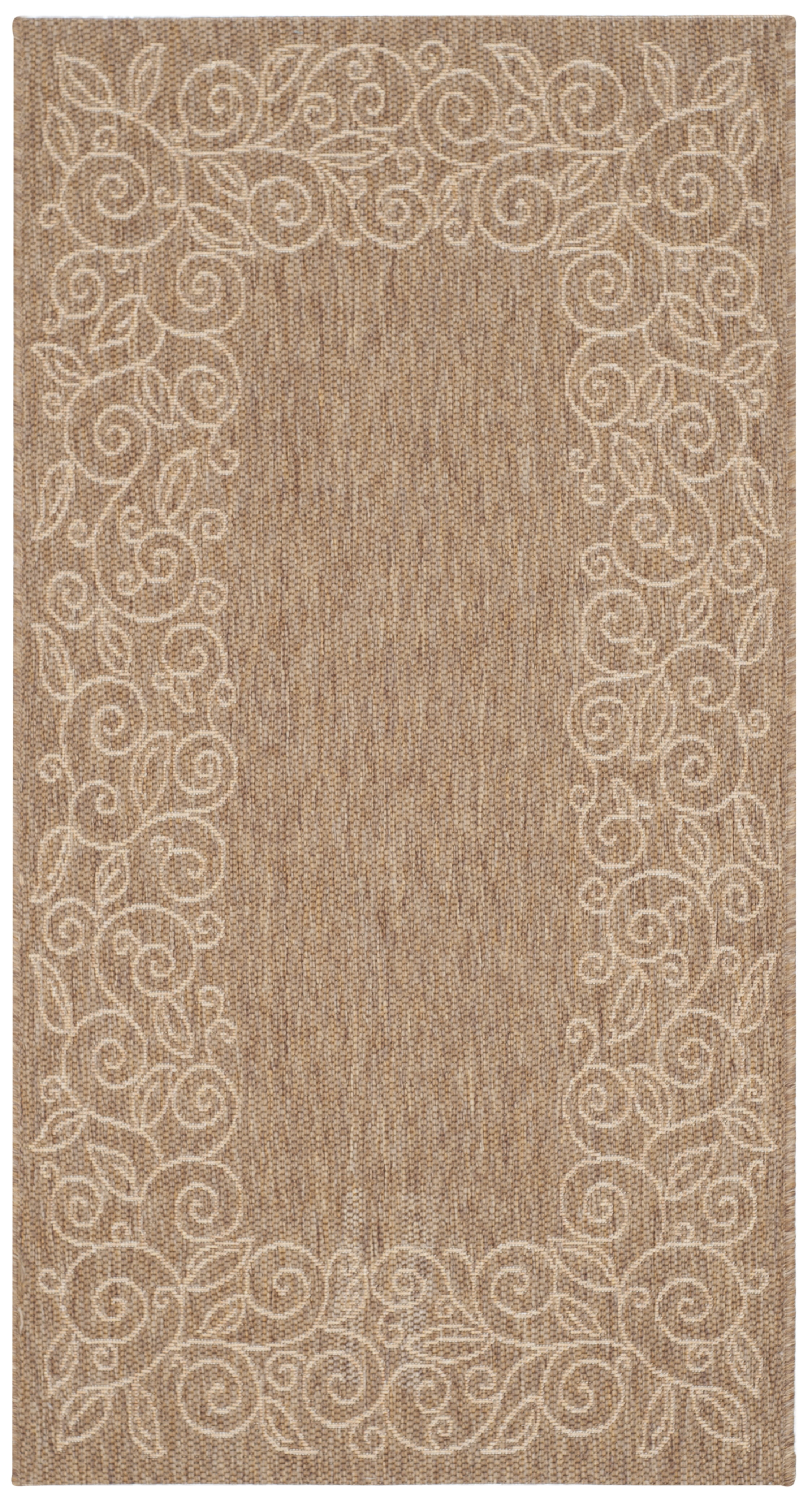 SAFAVIEH Courtyard Chole Bordered Indoor/Outdoor Area Rug, Dark Beige/Beige, 2'7" x 5'