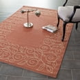 thumbnail image 1 of SAFAVIEH Courtyard Chole Floral Bordered Indoor/Outdoor Area Rug, 5'3" x 7'7", Terracotta/Beige, 1 of 12
