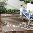thumbnail image 1 of SAFAVIEH Courtyard Christian Floral Indoor/Outdoor Area Rug, 2' x 3'7", Natural Brown/Black, 1 of 6