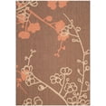 thumbnail image 1 of SAFAVIEH Courtyard Christian Floral Indoor/Outdoor Area Rug, 5'3" x 7'7", Natural Brown/Terracotta, 1 of 3