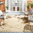 thumbnail image 1 of SAFAVIEH Courtyard Christian Floral Indoor/Outdoor Runner Rug, 2'3" x 6'7", Natural/Olive, 1 of 9