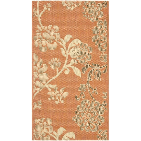 SAFAVIEH Courtyard Cindy Floral Indoor/Outdoor Area Rug, 2' x 3'7", Terra Natural/Brown