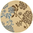 thumbnail image 1 of SAFAVIEH Courtyard Cindy Floral Indoor/Outdoor Area Rug, 5'3" x 5'3" Round, Natural Brown/Blue, 1 of 4