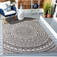 thumbnail image 1 of SAFAVIEH Courtyard Circin Medallion Indoor/Outdoor Area Rug, Grey/Black, 6'7" x 9'6", 1 of 4