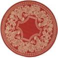 thumbnail image 1 of SAFAVIEH Courtyard Claire Rooster Indoor/Outdoor Area Rug, 6'7" x 6'7" Round, Red/Natural, 1 of 4