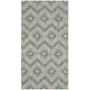 SAFAVIEH Courtyard Clark Chevron Indoor/Outdoor Area Rug, 2'7" x 5', Grey/Blue