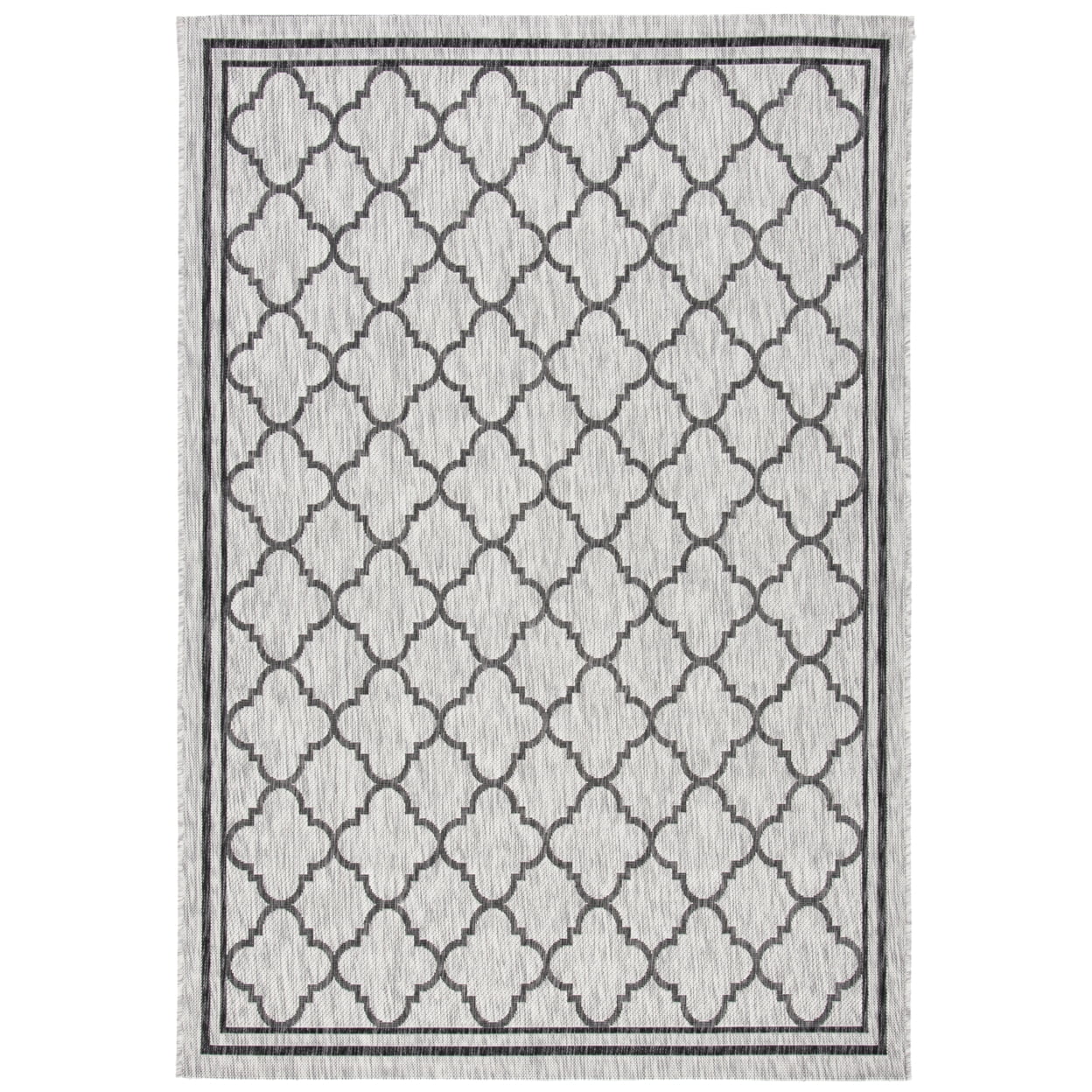 Gray Round Washable Stain-Resistant Synthetic Rug