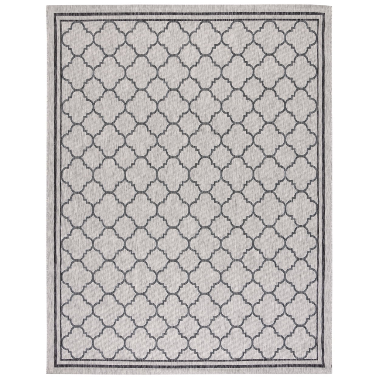 Gray Geometric Washable Stain-Resistant Outdoor Rug