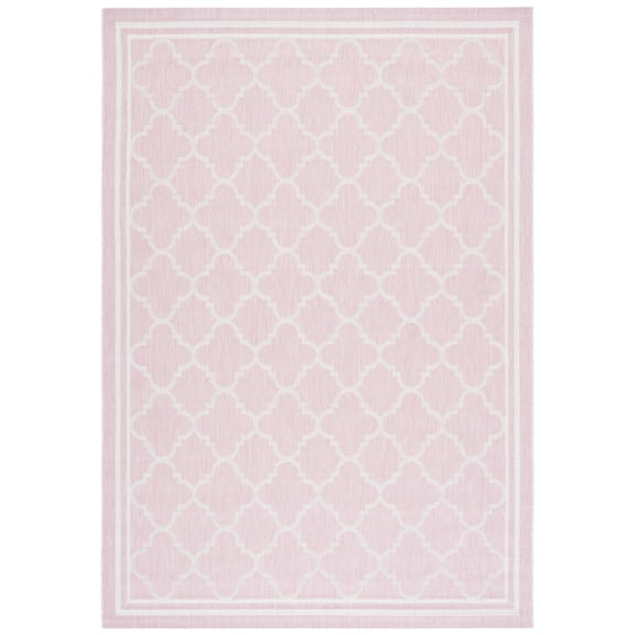 SAFAVIEH Courtyard Claudia Geometric Indoor/Outdoor Area Rug, Pink/Beige, 2'7" x 5'