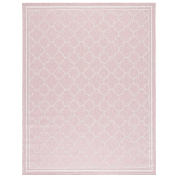 SAFAVIEH Courtyard Claudia Geometric Indoor/Outdoor Area Rug, Pink/Beige, 9' x 12'