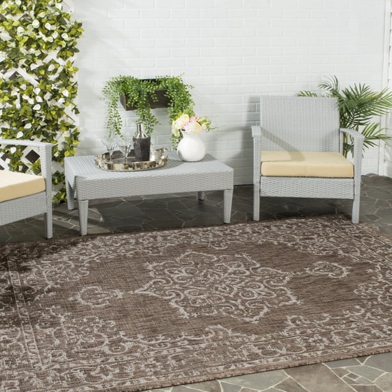 Safavieh Courtyard Brown Indoor Outdoor Rug - 8' x 11'