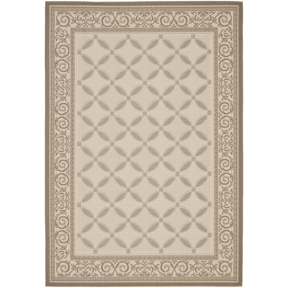 Safavieh Courtyard Cohen Bordered Indoor/Outdoor Area Rug, Beige/Dark Beige, 5'3" x 7'7"