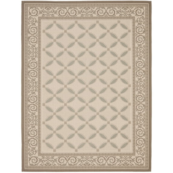 Safavieh Courtyard Cohen Bordered Indoor/Outdoor Area Rug, Beige/Dark Beige, 9' x 12'