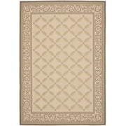 Safavieh Courtyard Cohen Bordered Indoor/Outdoor Area Rug, Dark Beige/Beige, 4' x 5'7"