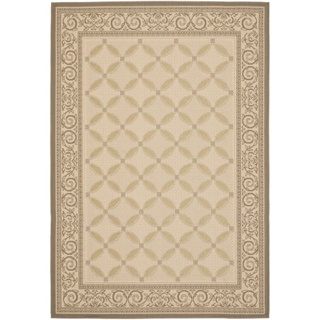 Safavieh Courtyard Cohen Bordered Indoor/Outdoor Area Rug, Dark Beige/Beige, 4' x 5'7"