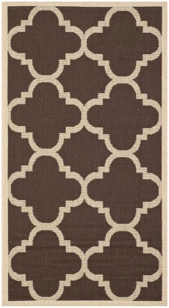 Moroccan Trellis Dark Brown 2' x 3'7" Synthetic Indoor/Outdoor Accent Rug