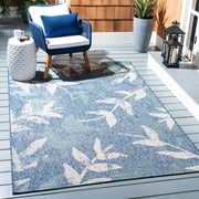 SAFAVIEH Courtyard Colton Floral Indoor/Outdoor Area Rug, 5'3" x 7'7", Navy/Blue