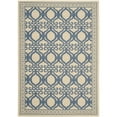 thumbnail image 1 of SAFAVIEH Courtyard Colton Geometric Indoor/Outdoor Area Rug, Natural/Blue, 5'3" x 7'7", 1 of 6