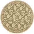 thumbnail image 1 of SAFAVIEH Courtyard Colton Geometric Indoor/Outdoor Area Rug, Natural/Olive, 5'3" x 5'3" Round, 1 of 6