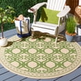 thumbnail image 1 of SAFAVIEH Courtyard Colton Geometric Indoor/Outdoor Area Rug, Natural/Olive, 5'3" x 5'3" Round, 1 of 8