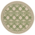 thumbnail image 1 of SAFAVIEH Courtyard Colton Geometric Indoor/Outdoor Area Rug, Natural/Olive, 6'7" x 6'7" Round, 1 of 9