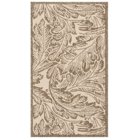 Safavieh Courtyard Connie Floral Indoor/Outdoor Area Rug, Natural/Brown, 2' x 3'7"