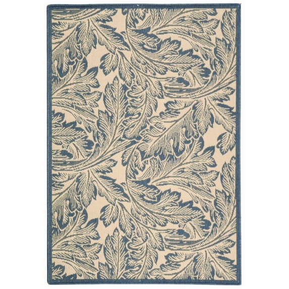 Safavieh Courtyard Connie Floral Indoor/Outdoor Area Rug, Natural/Blue, 2'7" x 5'