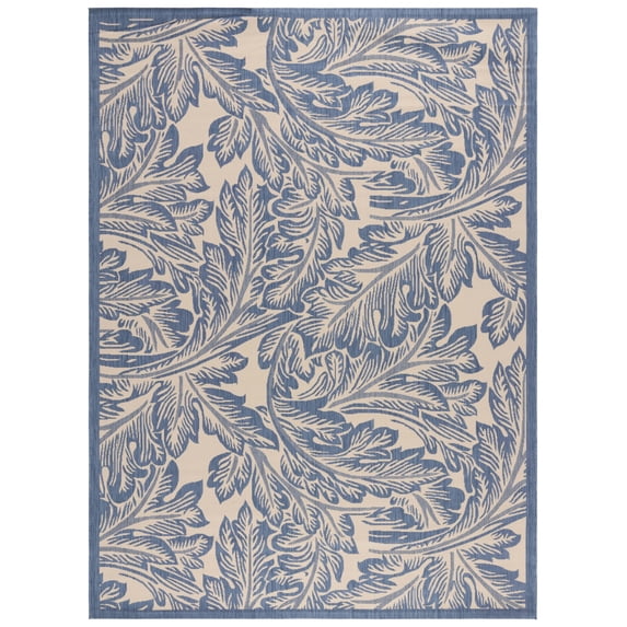 Safavieh Courtyard Connie Floral Indoor/Outdoor Area Rug, Natural/Blue, 8' x 11'