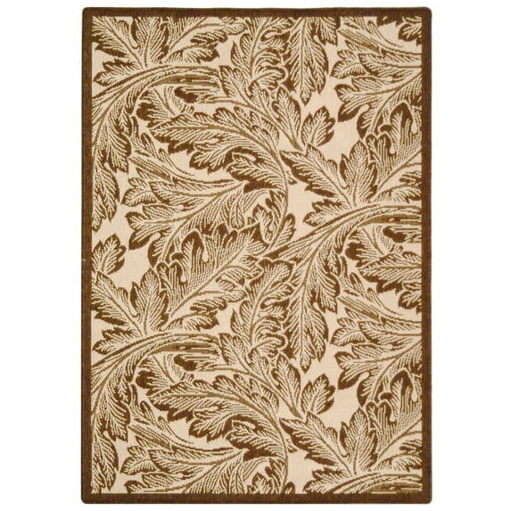 Safavieh Courtyard Connie Floral Indoor/Outdoor Area Rug, Natural/Brown, 4' x 5'7"