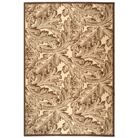 Safavieh Courtyard Connie Floral Indoor/Outdoor Area Rug, Natural/Brown, 6'7" x 9'6"