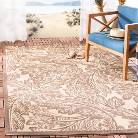 Safavieh Courtyard Connie Floral Indoor/Outdoor Area Rug, Natural/Chocolate, 8' x 11'