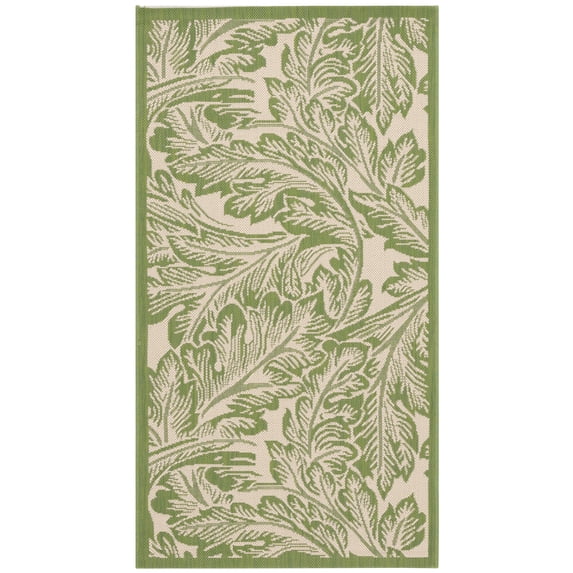 Safavieh Courtyard Connie Floral Indoor/Outdoor Area Rug, Natural/Olive, 2'7" x 5'